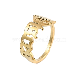 Ion Plating(IP) 304 Stainless Steel Constellation Open Cuff Ring for Women,
Real 18K Gold Plated, Pisces, 9.6mm, Inner Diameter: Adjustable(RJEW-C097-01G-12)