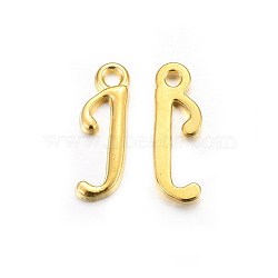 Golden Plated Alloy Letter Pendants, Rack Plating, Letter.J, 16x15x2mm, Hole: 1.5mm(X-PALLOY-P097-01-J)