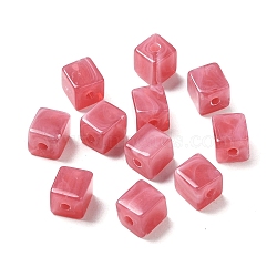 Transparent Acrylic Beads, Cube, Indian Red, 8x8x9mm, Hole: 2mm, about 920~940pcs/500g(OACR-A021-14C)