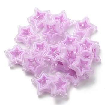 Acrylic Beads, Bead in Bead, Star, Plum, 21.5x22x6mm, Hole: 3mm, about 280pcs/500g