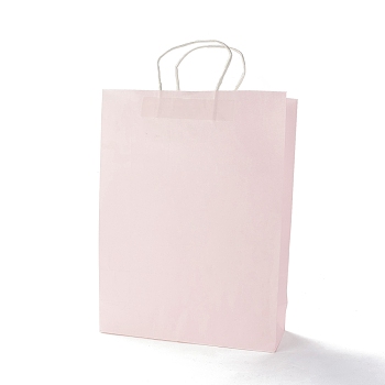 Rectangle Paper Bags, with Handles, for Gift Bags and Shopping Bags, Misty Rose, 42x31.3x11.3cm, Fold: 42x31.3x0.2cm