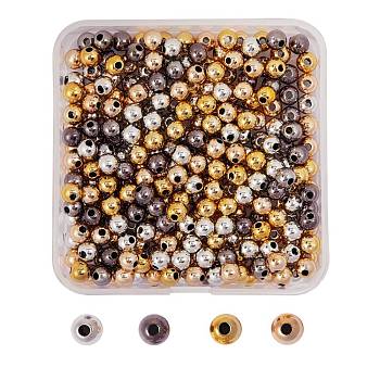 400Pcs 4 Colors CCB Plastic Beads, Round, Mixed Color, 6x5.5mm, Hole: 1.8mm, 100pcs/color