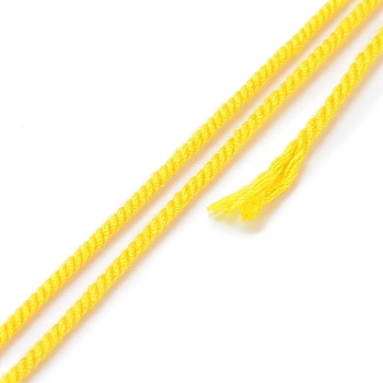 Cotton Cord, Braided Rope, with Paper Reel, for Wall Hanging, Crafts, Gift Wrapping, Gold, 1.2mm, about 27.34 Yards(25m)/Roll