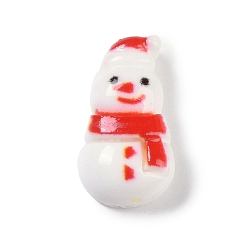 Opaque Christmas Theme Resin Cabochons, Snowman, 14.5x8x5.5mm