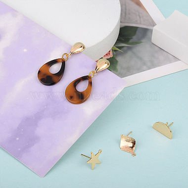 Kissitty 26Pcs Heart & Geometry Brass Stud Earring Findings(KK-KS0001-20)-7