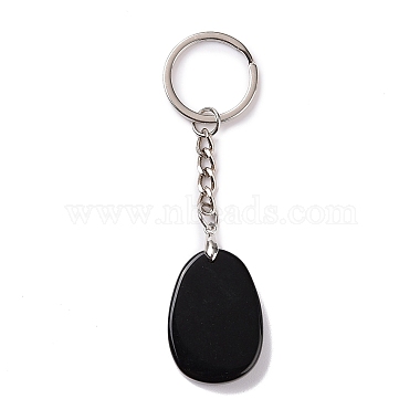 Natural Gemstone Teardrop with Spiral Pendant Keychain(KEYC-A031-02P)-4