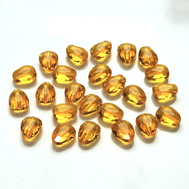 8mm Orange Teardrop Glass Beads