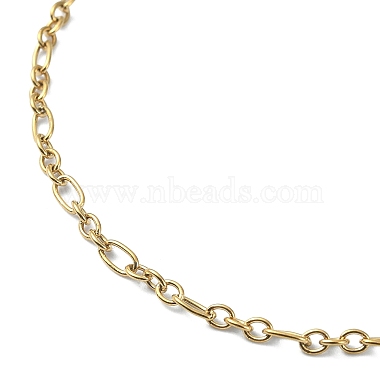Ion Plating(IP) 316 Surgical Stainless Steel Figaro Chain Necklaces for Women(NJEW-D052-04G)-2