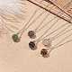 Collier pendentif cage en pierres précieuses naturelles avec 304 chaînes de câbles en acier inoxydable pour femmes(X-NJEW-JN03905-01)-2