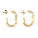Ion Plating(IP) 304 Stainless Steel Stud Earring, Rectangle, Real 18K Gold Plated, 25x3mm(EJEW-C103-03G)