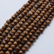Natural Wood Beads Strands, Round, 6~6.5mm, Hole: 1.5mm, about 67pcs/strand, 14.4 inch(36.7cm)(X-WOOD-F006-04-6mm)