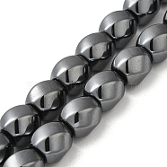 Non-Magnetic Synthetic Hematite Beads Strands, Twist Oval, 12~12.5x11.5~12mm, Hole: 1mm, about 33pcs/strand, 16.14''(41cm)(G-P518-05A)