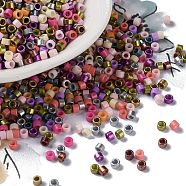 Baking Paint Glass Seed Beads, Cylinder, Colorful, 2.5x2mm, Hole: 1.4mm, about 45359pcs/pound(SEED-S042-05A-13)