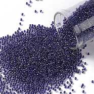 TOHO Round Seed Beads, Japanese Seed Beads, (181) Inside Color AB Crystal/Purple Lined, 15/0, 1.5mm, Hole: 0.7mm, about 3000pcs/10g(X-SEED-TR15-0181)