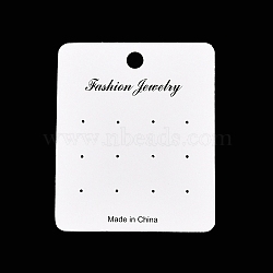 Rectangle Paper Earring Display Cards, with Word Fashion Jewelry, White, 9x7.5x0.04cm(CDIS-T004-02)