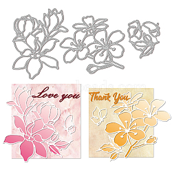 3Pcs 3 Styles Carbon Steel Cutting Dies Stencils, for DIY Scrapbooking, Photo Album, Decorative Embossing Paper Card, Stainless Steel Color, Flower Pattern, 56~124x67~97x0.8mm(DIY-WH0309-849)