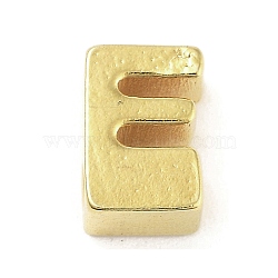 304 Stainless Steel Pendants, Real 24K Gold Plated, Letter E, 8x5.5x4mm, Hole: 1.6mm(STAS-S137-01G-E)