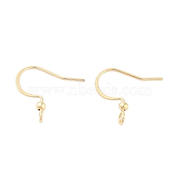 316 Surgical Stainless Steel Earring Hooks, Ear Wire, with Horizontal Loop, Real 18K Gold Plated, 15x3.5mm, Hole: 2mm, Pin: 17.5x0.5mm(STAS-K274-10G)