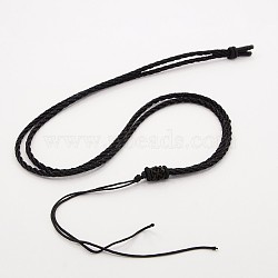 Braided Nylon Cord Necklace Making, Black, 2mm, 24.4 inch~26 inch(NJEW-P001-011B)