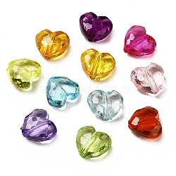 Transparent Acrylic Beads, Heart, Mixed Color, 16.5x18.5x9.5mm, Hole: 2mm, 292pcs/500g(MACR-C014-01A)