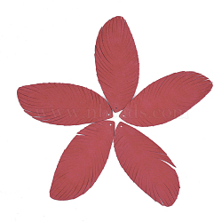 Eco-Friendly Sheepskin Leather Big Pendants, Leaf, Red, 76x33x1.5mm, Hole: 1.5mm(X-FIND-S301-10L)