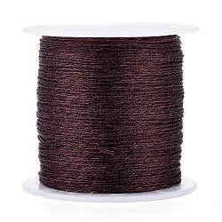 Polyester Braided Metallic Thread, for DIY Braided Bracelets Making and Embroidery, Dark Red, 0.4mm, 6-Ply, about 54.68 yards(50m)/roll(OCOR-I007-B-22)