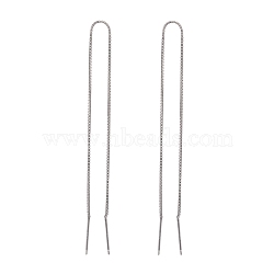 925 Sterling Silver Ear Stud Findings, Platinum, 150x0.8mm, Pin: 0.9mm(STER-M089-07)