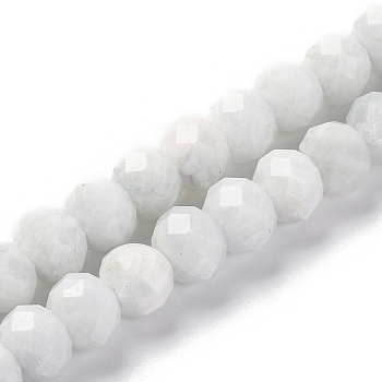 Natural Aquamarine Beads Strands, Faceted, Rondelle, 8x6mm, Hole: 1mm, about 63~64pcs/strand, 14.96''~15.35''(38~39cm)