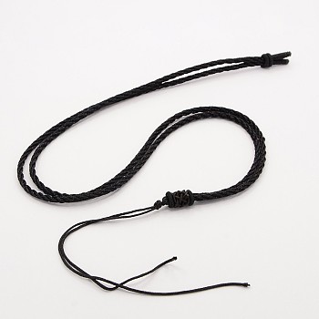 Braided Nylon Cord Necklace Making, Black, 2mm, 24.4 inch~26 inch