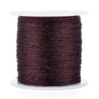 Polyester Braided Metallic Thread, for DIY Braided Bracelets Making and Embroidery, Dark Red, 0.4mm, 6-Ply, about 54.68 yards(50m)/roll