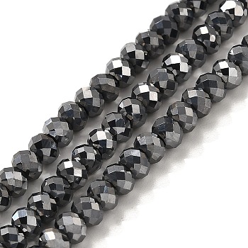 Terahertz Stone Beads Strands, Faceted, Rondelle, 4x3mm, Hole: 0.7mm, about 124pcs/strand, 15.35 inch(39cm)