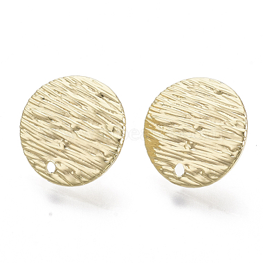 Light Gold Flat Round Iron Stud Earring Findings