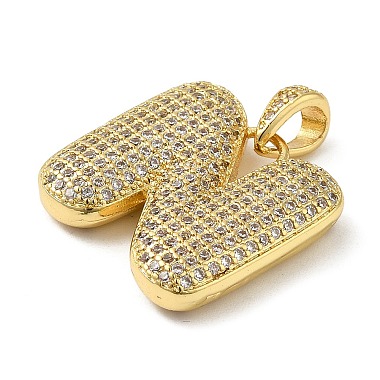 Brass Micro Pave Cubic Zirconia Pendants(KK-E061-03G-14)-2