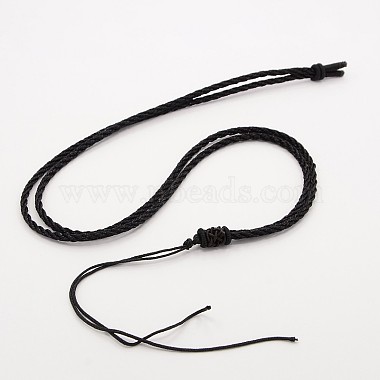 Braided Nylon Cord Necklace Making, Black, 2mm, 24.4 inch~26 inch