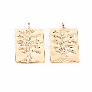 Real 18K Gold Plated Rectangle Brass Pendants