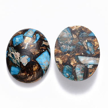 Assembled Synthetic Imperial Jasper and Bronzite  Cabochons(G-R457-01C)-2