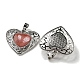 Pendentifs coeur d'amour pêche en verre de quartz cerise(G-G158-01W)-2