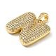 Brass Micro Pave Cubic Zirconia Pendants(KK-E061-03G-14)-2