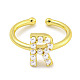 Rack Plating Brass Open Cuff Rings for Women(RJEW-F162-01G-R)-2