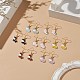 7 Paar baumelnde Ohrringe aus 7-farbiger Emaille-Legierung mit Kuhmuster(EJEW-JE05156)-2