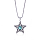 Five-pointed Star Pendant Necklace Titanium Steel Star Pendant Necklace Vintage Resin Evil Eye Jewelry Guardian Charms for Men Women(JN1108A)-1