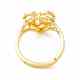 Real 18K Gold Plated Brass Alphabet Adjustable Rings(RJEW-M139-18B)-3