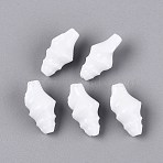 Vintage Handmade Porcelain Beads, Conch Shell Shape, Antique Style Glazed Ceramic Beads, White, 19.5~20.5x10~11x10~11mm, Hole: 1.6~1.8mm(PORC-Q006-08A)
