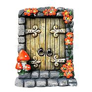 Wood Elf Fairy Door Figurines Ornaments, for Garden Courtyard Tree Decoration, Colorful, 100x76mm(WG51048-09)