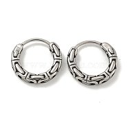 316 Surgical Stainless Steel Hoop Earrings, Ring, Antique Silver, 14.5x3.5mm(EJEW-D096-19K-AS)