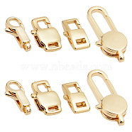 SUPERFINDINGS 8Pcs 4 Styles Brass Lobster Claw Clasps, Real 18K Gold Plated, 11~25x5~10x3~4mm, 2pcs/style(FIND-FH0004-50)