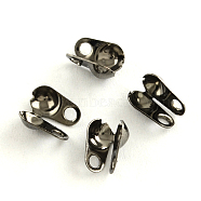 Iron Bead Tips, Calotte Ends, Cadmium Free & Lead Free, Clamshell Knot Cover, Gunmetal, 4x2mm, Hole: 1mm, 1.5mm inner diameter(X-IFIN-R199-01B)