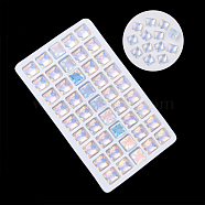 Transparent K9 Glass Cabochons, Flat Back, Square, Alice Blue, 10x10x5mm, about 45pcs/bag(GGLA-S052-10x10-001AB)