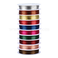 Round Copper Jewelry Wire, Mixed Color, 0.3mm, about 65.61 Feet(20m)/roll, 10 rolls/group(CWIR-S002-0.3mm-M)