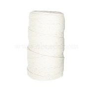 1-Ply 100M Cotton Macrame Cord, Macrame Twisted Cotton Rope, for Wall Hanging, DIY Crafts, Floral White, 3mm, about 109.36 Yards(100m)/Roll(PW-WG43885-01)